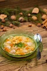 still life of Czech Christmas fish soup