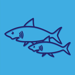 shark fish vector illustration, free vector fish logo template