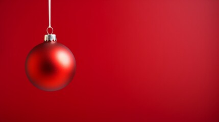 red Christmas ball isolated on red generated by AI
