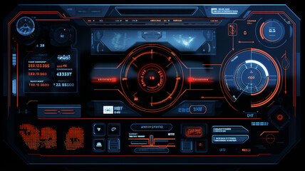 Fototapeta premium Futuristic HUD Elements Generative AI