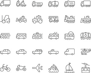 Vehicle Vector Flat Icons Pack