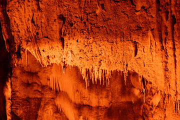 Fototapeta premium cave with stalactites and stalagmites in Turkey