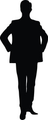 Standing official man silhouette or vector file