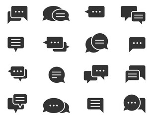 Chat icon vector design element. Talk bubble speech sign. Set dialogue balloons.