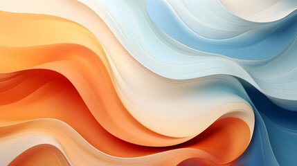 HQ Abstract Pastel Curve Illustration, Smooth Colored Waves Background 4K - obrazy, fototapety, plakaty
