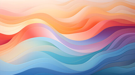 HQ Abstract Pastel Curve Illustration, Smooth Colored Waves Background 4K