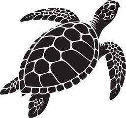 Turtle Marine Animal Vector, Sea Turtle Silhouette Clipart