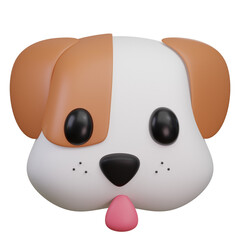 Dog Emoji 3D Illustration
