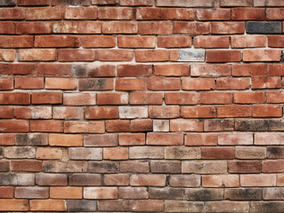 Obraz premium Rustic and Textured Brick Wall Background: Close-Up Detail of Vintage Weathered Bricks in High-Resolution Photography
