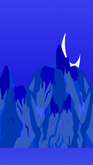 Beautiful Animated Snow Landscape in vertical high resolution. Animated Snow Landscape background in colorful.