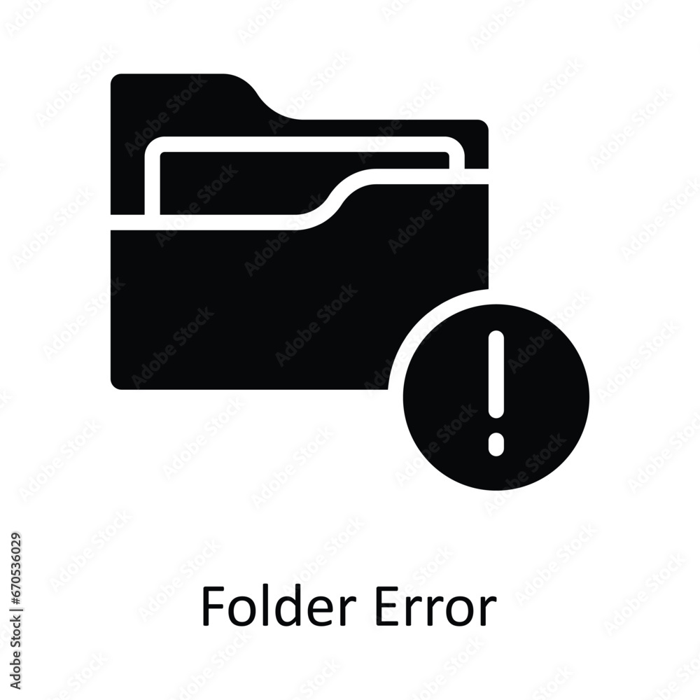 Aufkleber folder error vector solid design illustration. symbol on white background eps 10 file