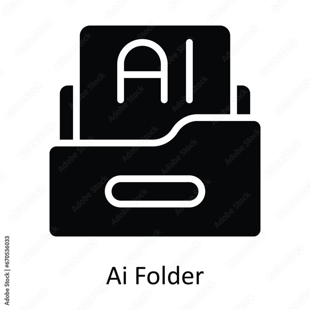 Poster ai folder vector solid design illustration. symbol on white background eps 10 file