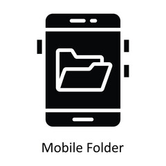 Mobile Folder vector Solid Design illustration. Symbol on White background EPS 10 File 