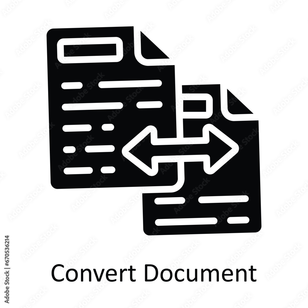 Poster convert document vector solid design illustration. symbol on white background eps 10 file
