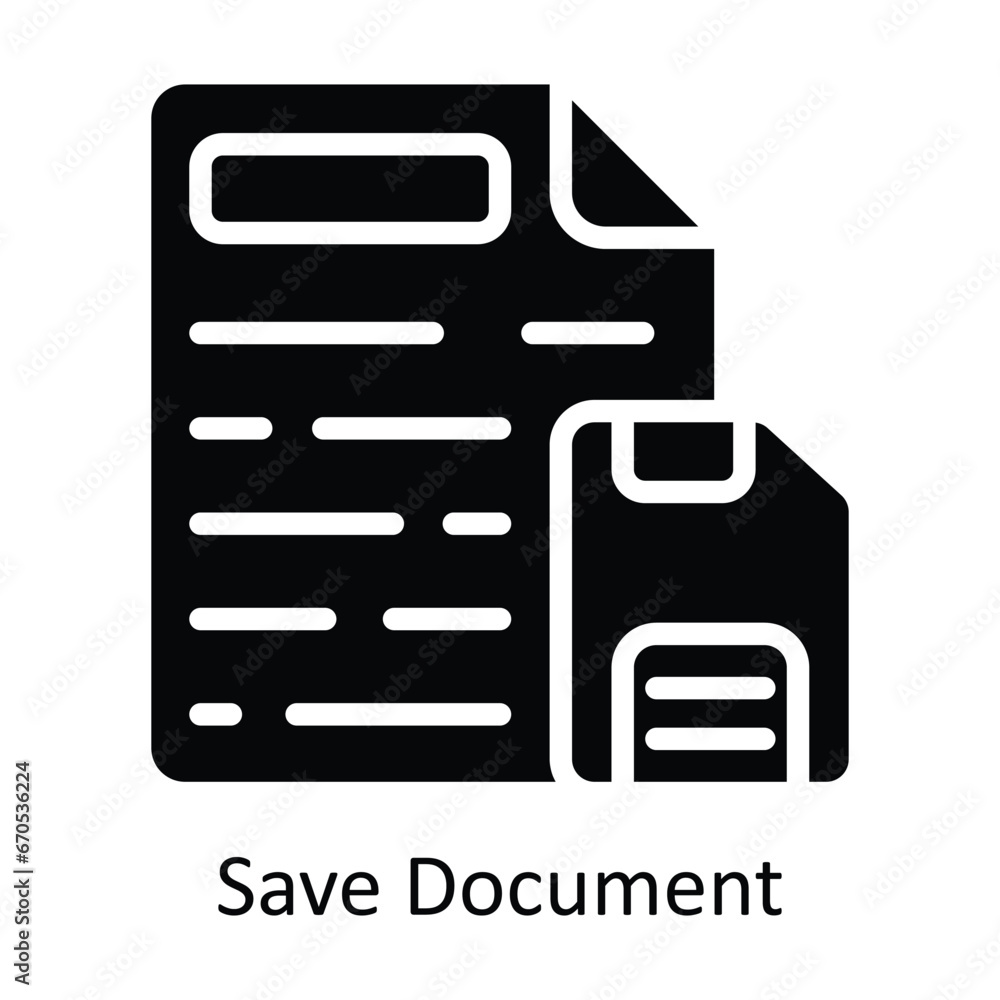 Poster save document vector solid design illustration. symbol on white background eps 10 file