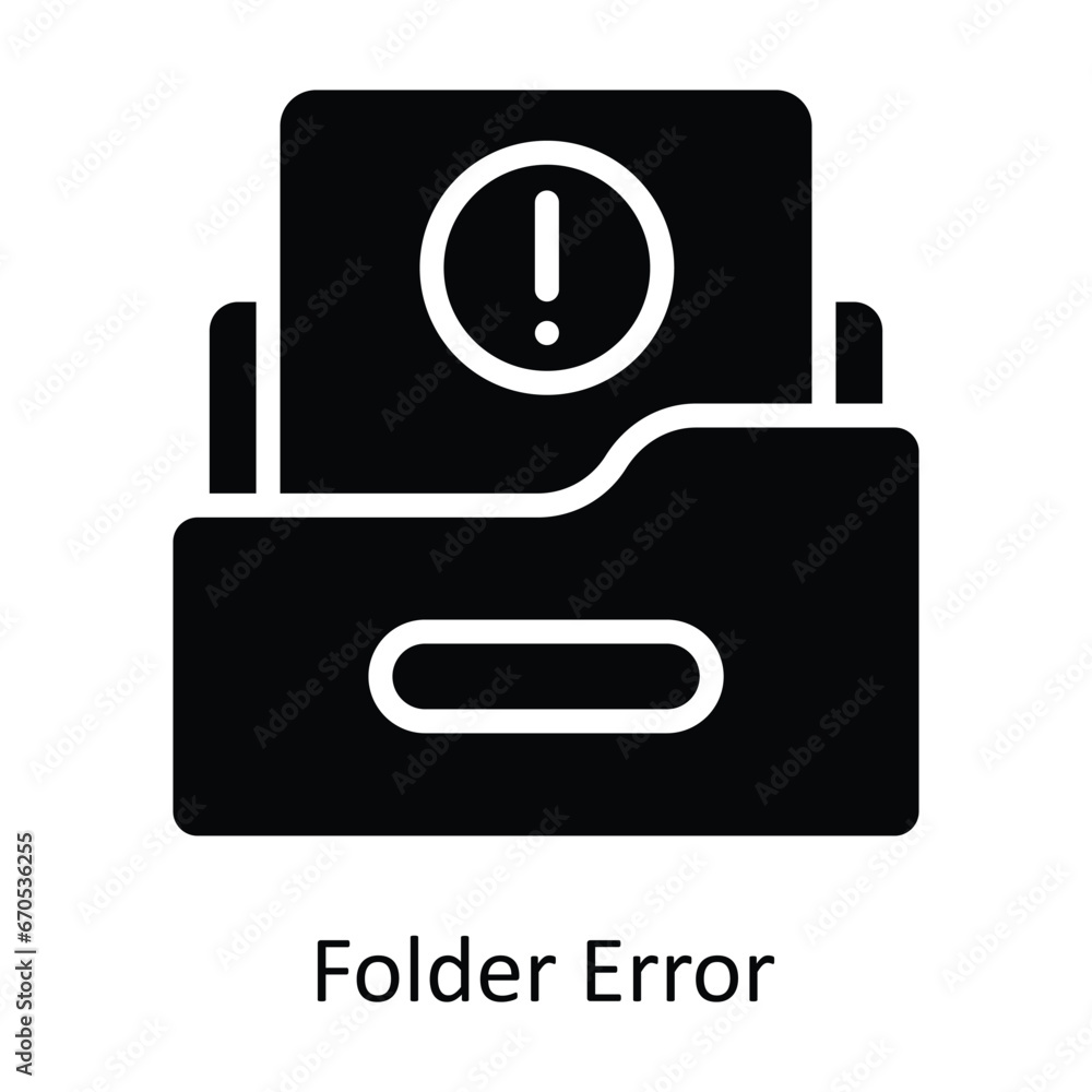 Poster folder error vector solid design illustration. symbol on white background eps 10 file