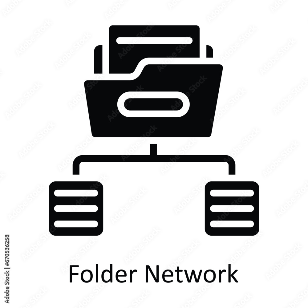 Aufkleber folder network vector solid design illustration. symbol on white background eps 10 file