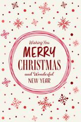 Decorative Christmas greeting cards with snowflakes. Vector illustration