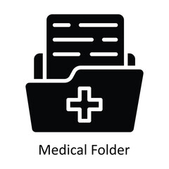 Medical Folder vector Solid Design illustration. Symbol on White background EPS 10 File 