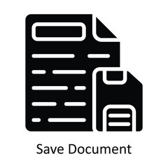 Save Document vector Solid Design illustration. Symbol on White background EPS 10 File 
