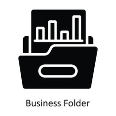 Naklejka premium Business Folder vector Solid Design illustration. Symbol on White background EPS 10 File 