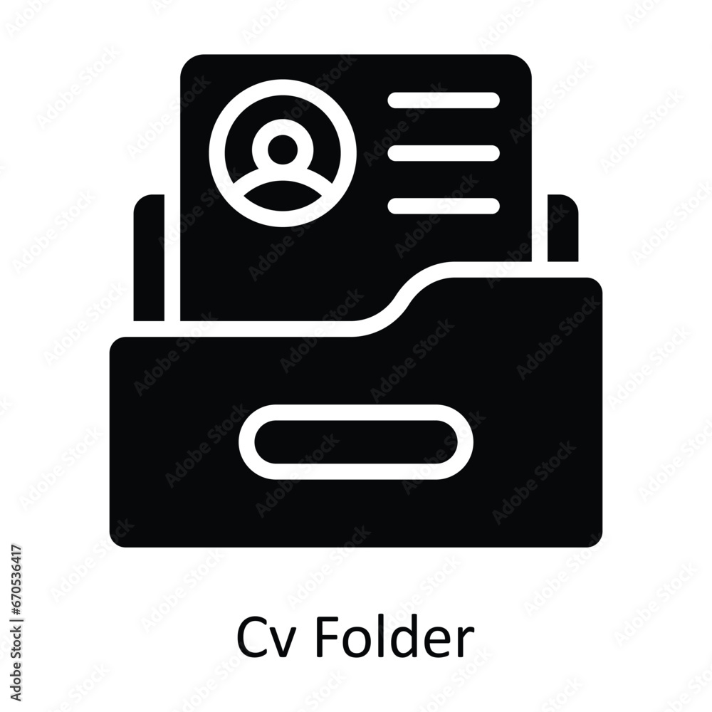 Poster cv folder vector solid design illustration. symbol on white background eps 10 file