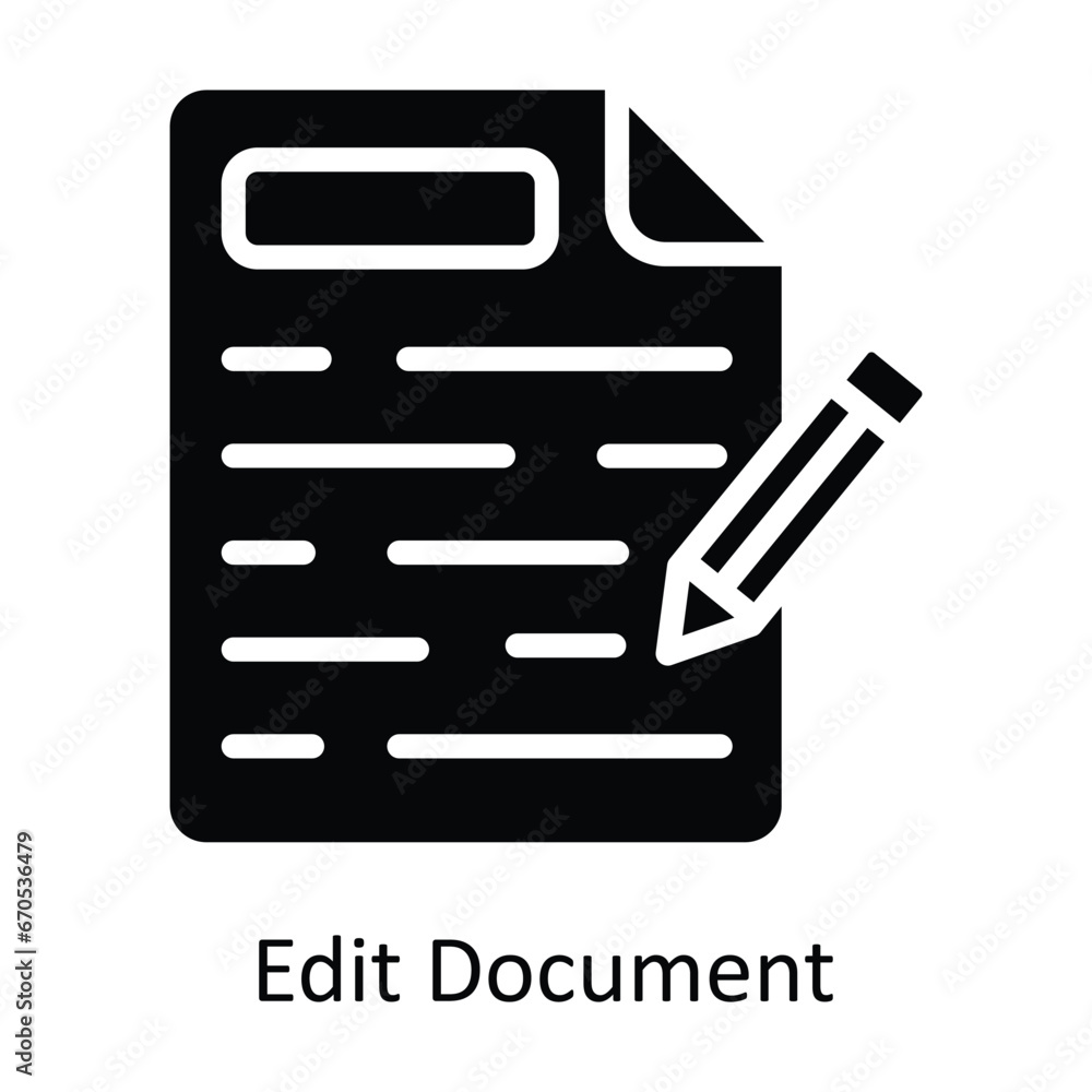 Poster edit document vector solid design illustration. symbol on white background eps 10 file