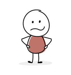 Angry cartoon character. Gestures concept. Vector