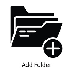 Add Folder vector Solid Design illustration. Symbol on White background EPS 10 File 