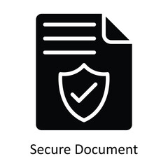 Secure Document vector Solid Design illustration. Symbol on White background EPS 10 File 