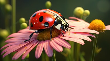 Fototapeta premium Full HD Image Ladybird on a Flower.