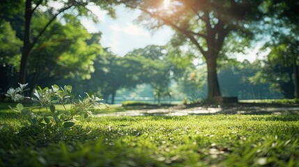 Blur park with nature green