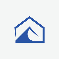 mountain peak house property real estate logo design