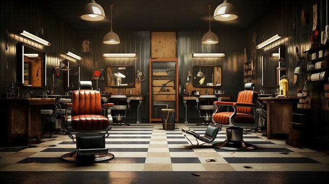 Background created with a barbershop wall.