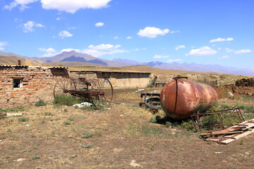 farm yard in Kyrgyzstan, Central Asia