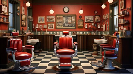 Background created with a barbershop wall.