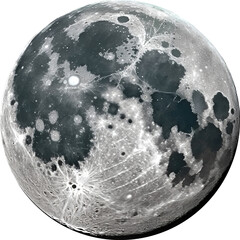Full moon. Satellite of the Earth. Isolated on a transparent background - obrazy, fototapety, plakaty