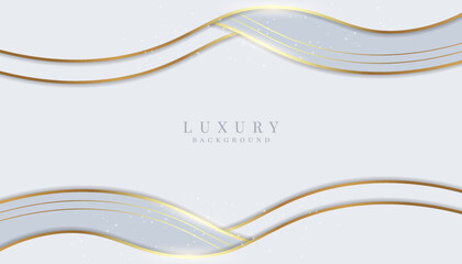 Golden wave on white background. luxury white background