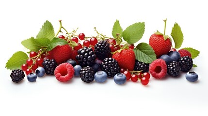 Fresh berries on white background