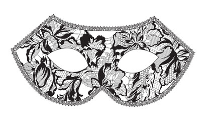 lace masquerade mask, vector illustration