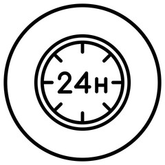 24 hours Vector Icon Design Illustration