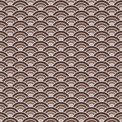 Brown shade of Japanese wave pattern background. Japanese seamless pattern vector. Waves background illustration. for clothing, wrapping paper, backdrop, background, gift card.