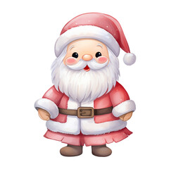 santa claus with little smile on winter and Christmas festival isolation on white background