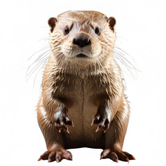 otter animal isolated on transparent background ,aquatic beaver png ,generative ai - obrazy, fototapety, plakaty