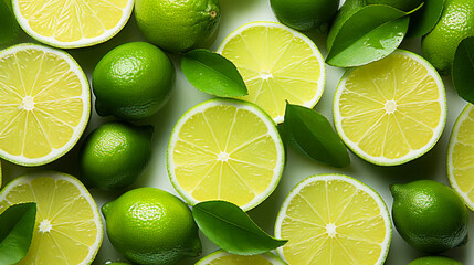 Fresh lime slice background on white background