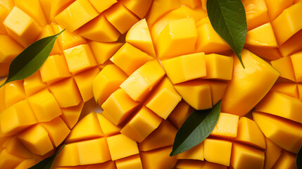 Fresh mango slice background on white background - 670543064