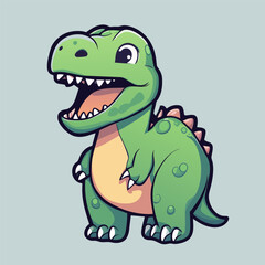 Cute dino. Child dinosaur cartoon character. Kids illustration