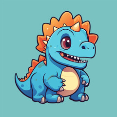 Cute dino. Child dinosaur cartoon character. Kids illustration