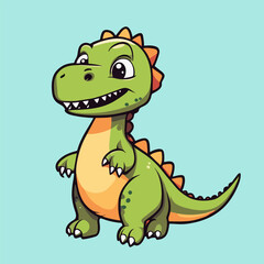 Cute dino. Child dinosaur cartoon character. Kids illustration