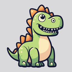 Cute dino. Child dinosaur cartoon character. Kids illustration